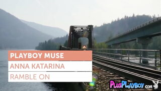 Sweet blonde musician Anna Katarina posing outdoor and exposed beautiful natural body