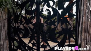 Sexy all natural petite MILF exposed hot body while posing for the Playboy